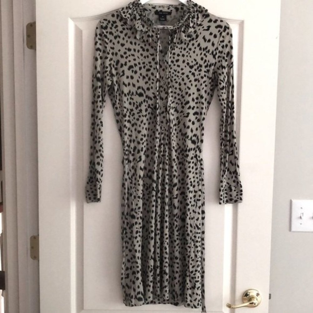Pink Tartan Silk Chetah Print Dress